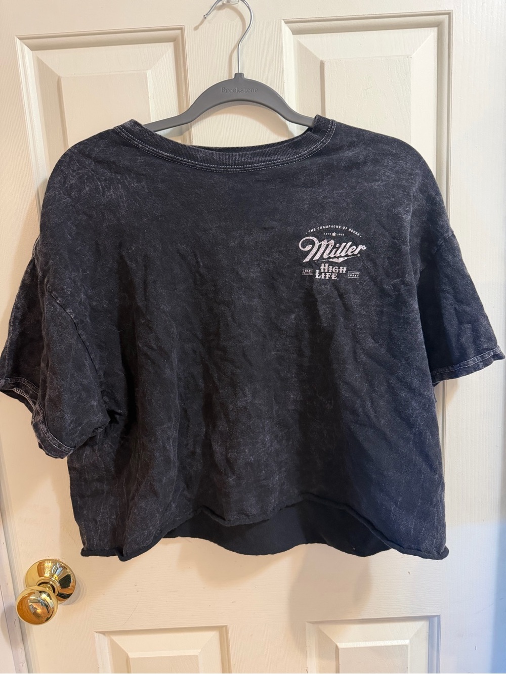 Miller High Life Black Washed Crop Tee XL